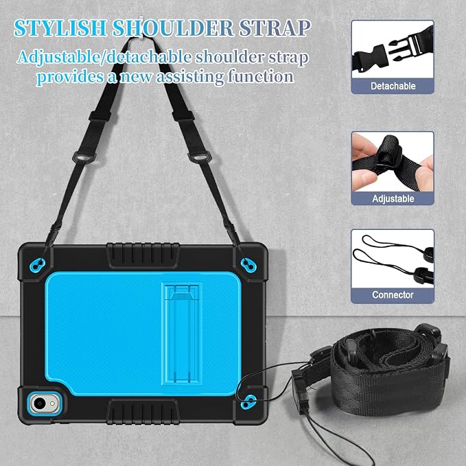 Onn 11 Tablet Pro 2024 Model CaseHeavy Duty Protective Case with Kickstand Shoulder Strap Shell Case for Walmart Onn Tablet Pro 11 inch 2024 Model: 100146660 (Black)