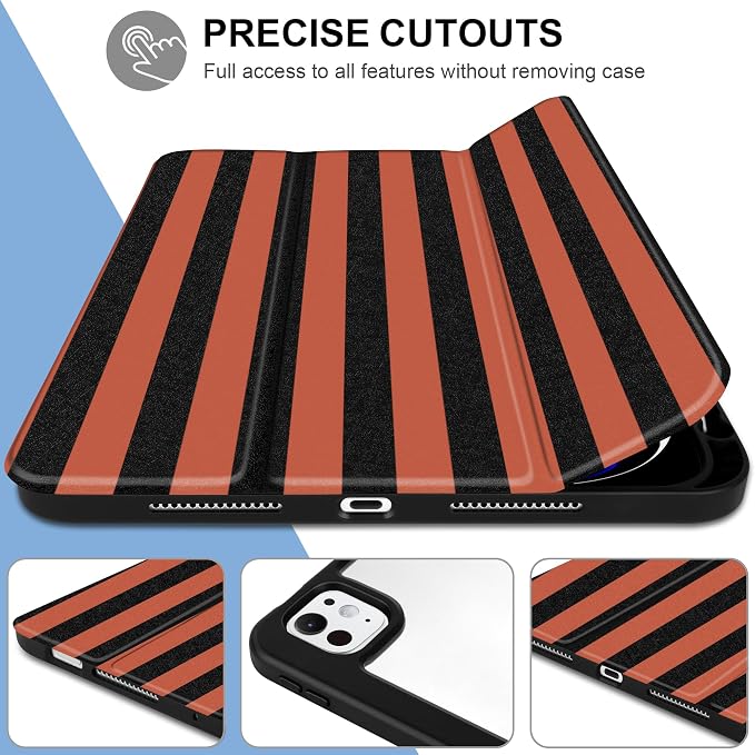 DONGKE for iPad Pro 11-Inch Case (M5 2025 / M4 2024) 6th/5th Generation [Auto Sleep/Wake &amp Pencil Pro Holder] Clear Acrylic Back Smart Trifold Stand Cover Bear &amp Cherry