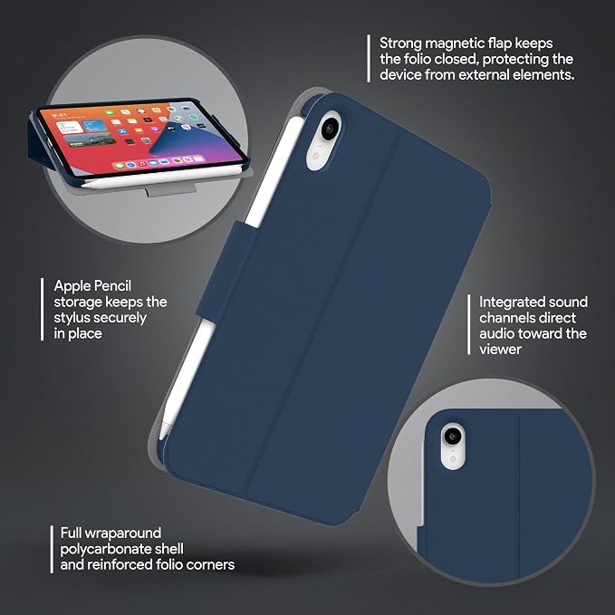 Incipio - SureView Protective Folio Case for iPad 10th Gen Lightweight Slim Cover with Adjustable Stand Scratch Protection (Black)
