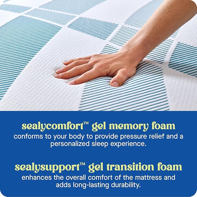 Sealy Dreamlife 10” Foam Mattress-in-a-Box, King, SealyComfort Gel Memory Foam, Surface-Guard Technology, 10 Year Limited Warranty, Made in The USA