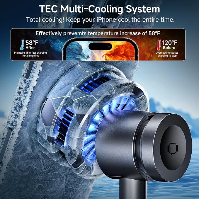 3-in-1 Magnetic Wireless Charging Stand | Rotatable Heat Dissipation Function Qi2 Certified 15W Compatible with iPhone 17-12 Series