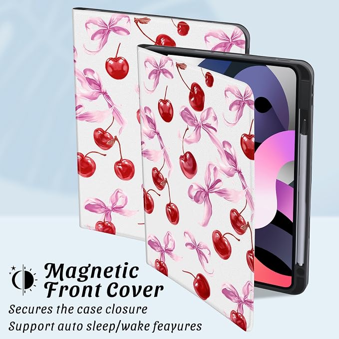Cute Maple Bear Case for 10.2 iPad 2019/2020/2021(7th/8th/9th Gen) with Pencil Holder Auto Wake/Sleep Leather Soft TPU Back Cover for Women Girls