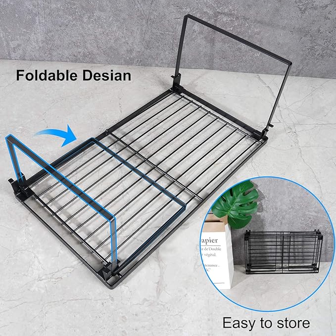 Tomorotec 2-Pack Stackable Kitchen Storage Shelf Rack Metal Cabinet Shelves