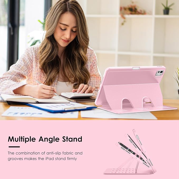 VIKESI Case for iPad Pro 11 inch (M5/M4) 2025/2024Multiple Angles Magnetic Stand CoverShockproof BackPencil Holderand Auto Sleep/WakeBlack