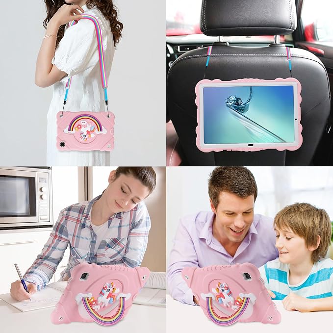 XZC Case for Samsung Galaxy Tab A8 10.5 inch Pink | SM-X205N/X200N/X207 2021/2022 Unicorn Heavy Duty Shockproof Adjustable Shoulder Strap