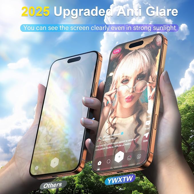 YWXTW 2 Pack Matte Screen Protector for iPhone 14 Pro Max 6.9 Inch + 1 Set Camera Lens Protector Anti Glare Anti Fingerprint 14 Pro Max Glass Screen Protector Bubble Free Smooth as Silk