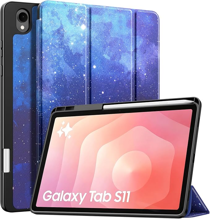 TiMOVO Soft Case for Samsung Galaxy Tab S11 11 Inch 2025 Black | Fit for SM-X730/X736B S Pen Holder Slim Stand Soft TPU Back Auto Wake/Sleep