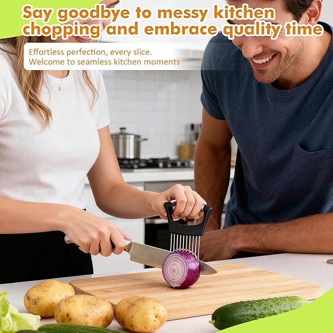 2 PCS Onion Holders for Slicing, Extra-Large & Mini Set