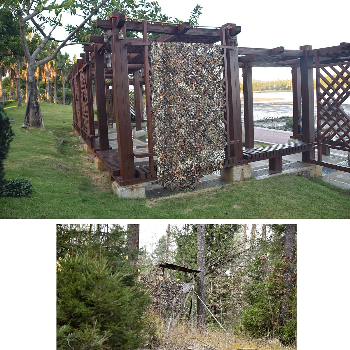 GRVCN Camo Netting Camouflage Net, Bulk Roll Sunshade Mesh Nets for Hunting Blind Shooting Military Theme Party Decorations
