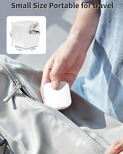 [Apple MFi Certified]2-Pack 40W USB C Charger BlockDynamic Power Foldable Plug Fast Charging AdapterMax 60W Output Compatible with Apple iPhone 17 Pro/17 Air/16 Pro Max/16 Pro/16e/16/15 Pro/15 Plus