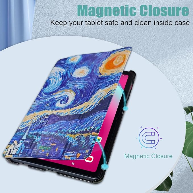 ACdream Case for T-Mobile Revvl Tab 2 10.1 Tablet 2025 Model:9185W(NOT FIT Revvl Tab 5G 10.36) with [Glass Screen Protector] Slim Lightweight Smart Shell Stand Cover Magnetic Feature Agave Green