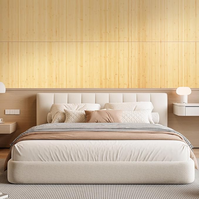 OUZUGIE 1 Pack 96x24 Inch Natural Bamboo Wall Panel – Carbonized Pole Wrap Paneling for Walls, Ceilings, Cabinets, Furniture – Ideal for Bedroom, Living Room & Office DIY Decor