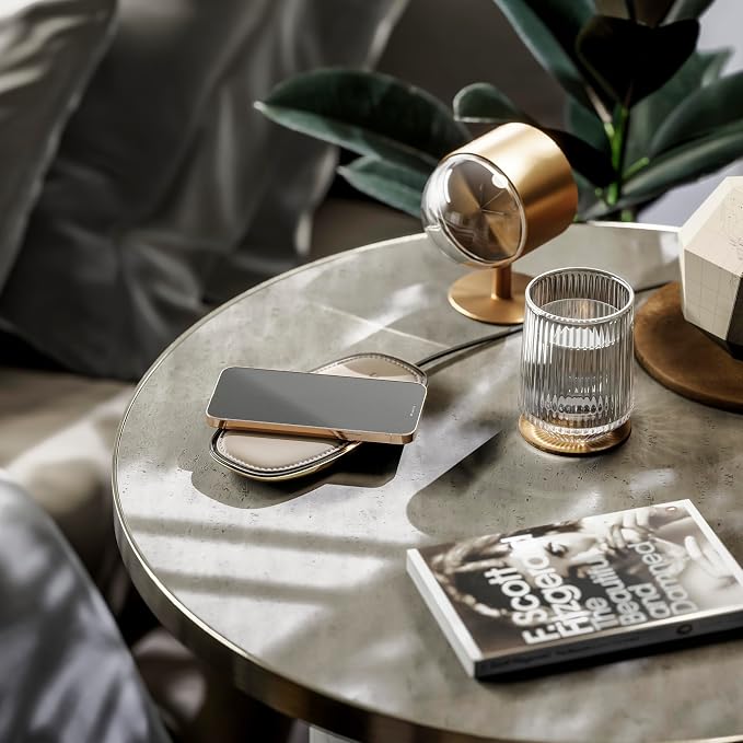 Lunar Artefacts Wireless Charger Lunar Midnight Blue Chrome Plated Brass