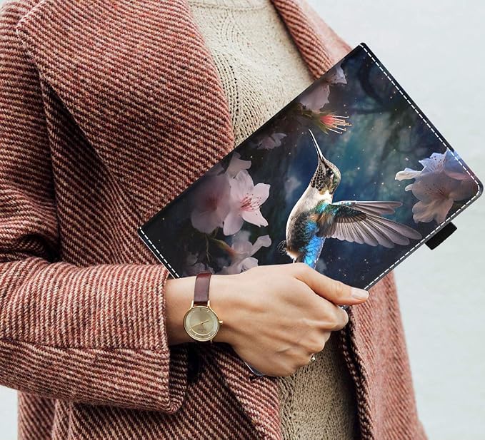 Case for Amazon Kindle Fire 7 Tablet (7 Display 12th Generation 2022 Release) Slim PU Leather Stand Folio Cover with Card Slot &amp Auto Wake Sleep Abstract Paint Butterfly