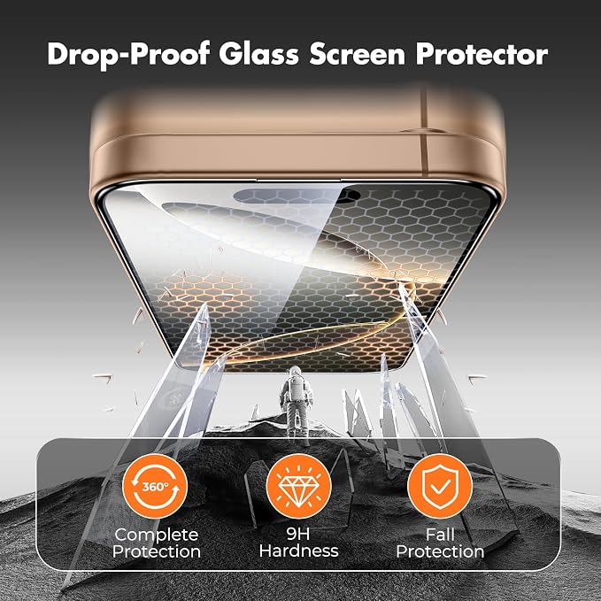 UNBREAKcable 3-Pack Screen Protector for iPhone 15 Double Shatterproof Tempered Glass [Easy Installation Frame] [99.99% HD Clear] [9H Hardness] [Full Coverage] [Case Friendly] for Apple 15 6.1 inch