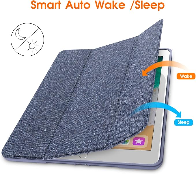 Soke Case Fits for iPad 6th/5th Generation with Pencil Holder - [Full Body Protection + Auto Wake/Sleep] Shockproof Soft TPU Back Cover for Apple iPad 9.7 inch 2018/2017 Black