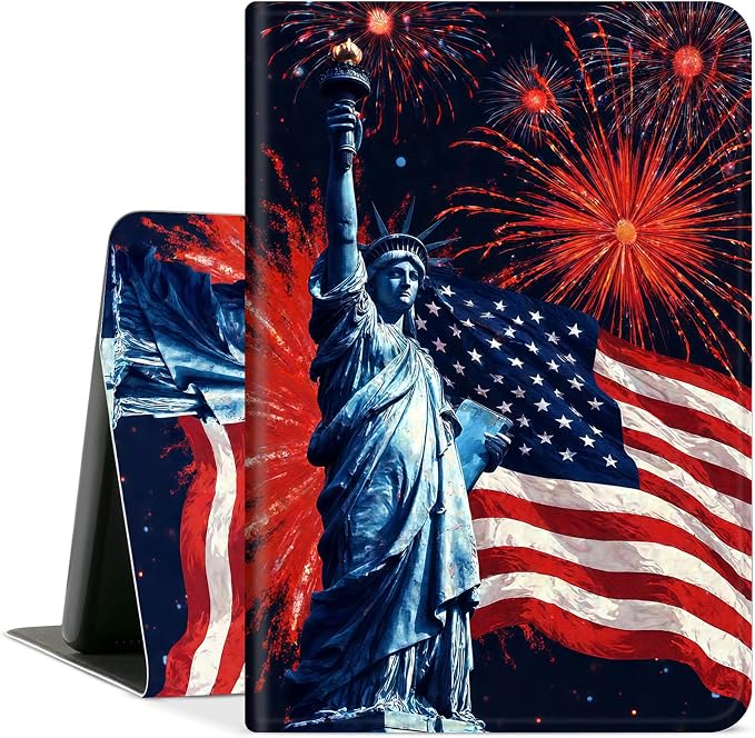 DEGDFSGR for Amazon Fire HD 10 Tablet 10 Plus Tablet Case (13th/11th Generation 2023/2021 Release) with Adjustable StandAuto Sleep/Wake for Kindle Fire 10 Case 10.1 inchAmerican Flag Sunflower Cross