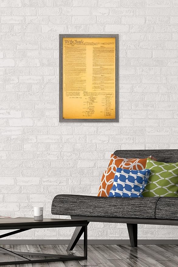 Trends International The Constitution Wall Poster, 14.725" x 22.375", Barnwood Framed Version