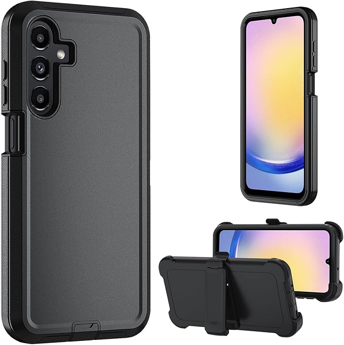 for Samsung Galaxy A17 5G caseA16 5G Heavy Duty casewith A Tempered Glass Screen Protector [Military Grade Protective ] [Shockproof] [Dropproof] [Dust-Proof]for Galaxy A17 / A16(Black)