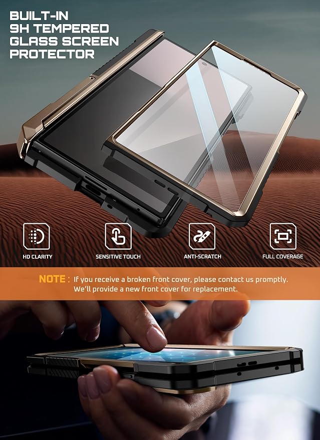 SUPCASE for Samsung Galaxy Z Fold 7 Case with Kickstand Azure | Compatible with MagSafe Tempered Glass Screen Protector Military-Grade Protection Hinge Coverage Unicorn Beetle Grip