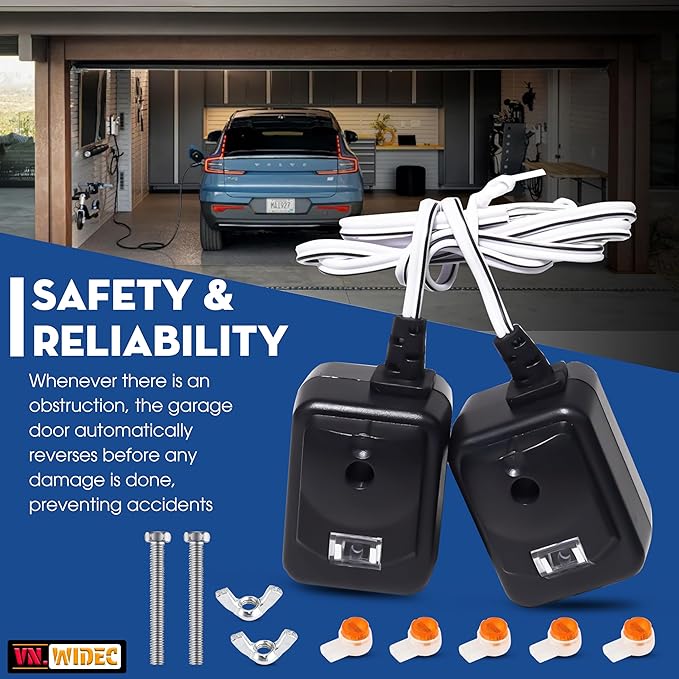 Upgraded 2X 820CB for Liftmaster Garage Door Sensor Replacement 41A5034, G801CB-P, 801CB, 041-0136 Chamberlain Garage Door Sensor, for Liftmaster Craftsman Garage Door Sensor, Safety Beam Eyes