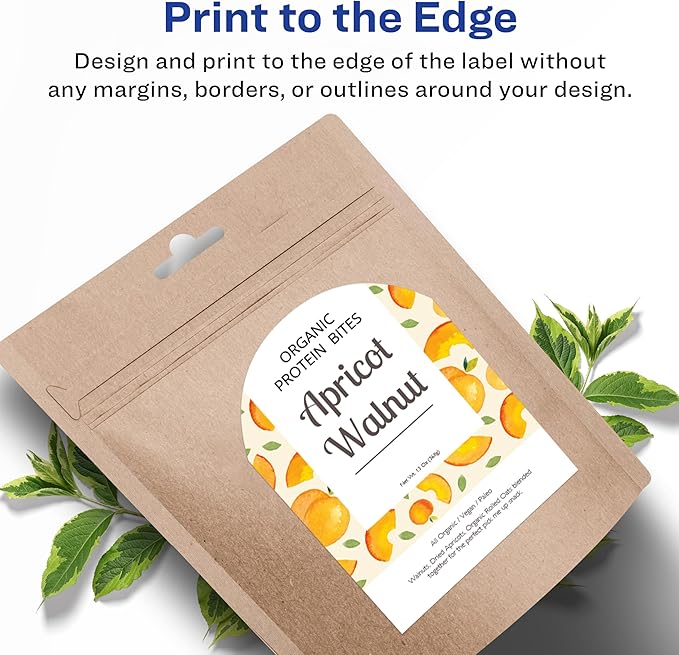 Avery Arched Labels with Sure Feed for Laser Printers, Water Resistant, 3" x 2.25", 90 Labels (22809)