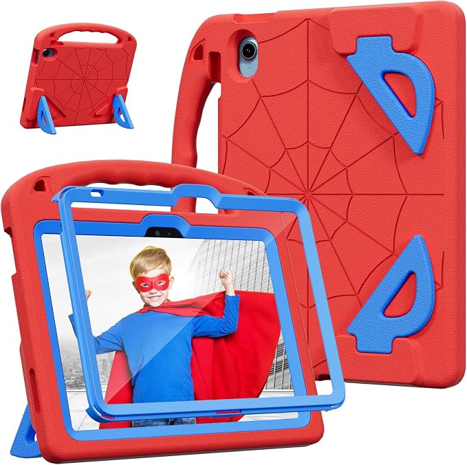 Kids Case for iPad 9th/8th/7th Gen. (10.2-inch 2021/2020/2019) | Shockproof Cover with Built-in Screen Protector and Stand Black