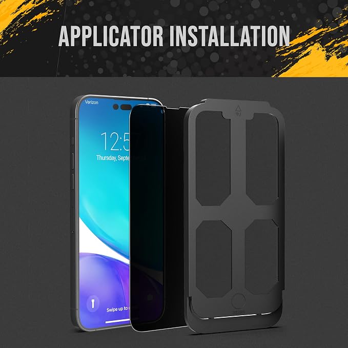 Privacy+ Screen Protector for iPhone 14 PRO (6.1) Privacy Protection Tempered Glass (Anti-Spy/Full Coverage)