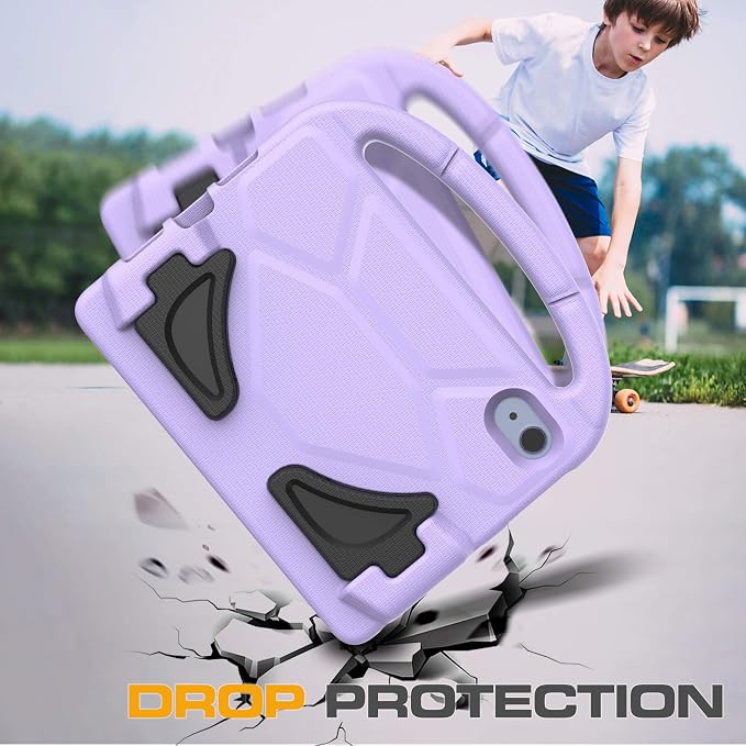 Kids Case for iPad mini 7 (A17 Pro) 2024/ Mini 6 2021 iPad mini 7th/6th Generation Case with Screen Protector - Shockproof with Handle Stand Protective Cover for iPad 8.3 Inch Lavender