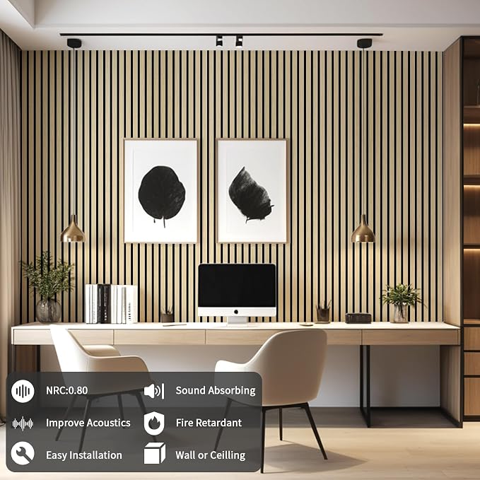 Wood Slat Wall Panel, 3D Soundproof Wall Panels, Large Acoustic Panels