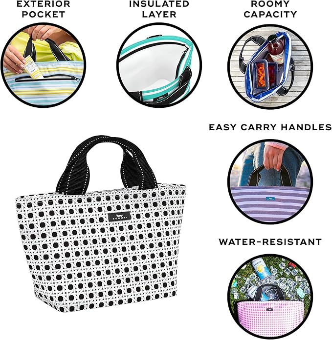 SCOUT Nooner Insulated Lunch Box for Women with 6 Can Capacity - Lightweight Work Lunch Bag for Teachers and Nurses - Soft Cooler for Beach Travel and Picnic