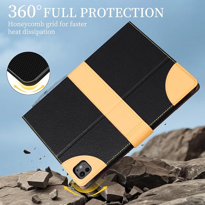 Case for iPad mini 7 (A17) ProiPad mini 7th/6th Gen (2024/2021) | Microfiber Leather Folio Cover with Adjustable Multi-angle StandAuto Sleep/WakeShockproof Protection CaseBlack