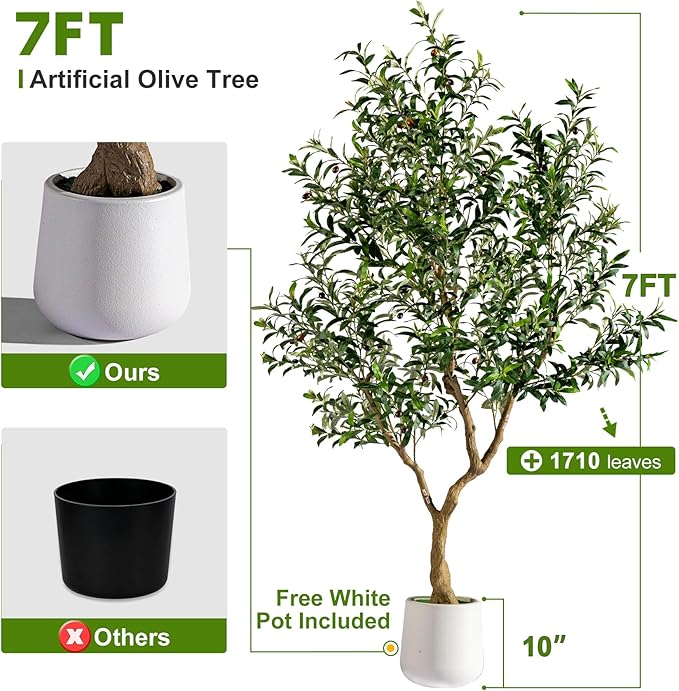 Large Faux Olive Tree Indoor Outdoor Realistic Floor Fake plantas artificiales Trees decorativas Grandes for Home Living Room Master Bedroom Office Porch Outside Patio arboles para decoracion