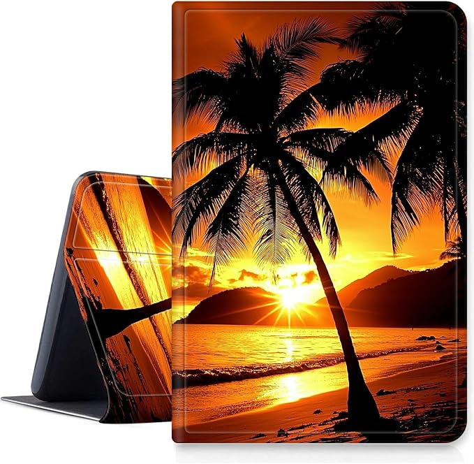 Case for Amazon Fire 7 Tablet 2019/2017 Release 9th/7th Generation PU Leather Smart Protective Cover with Auto Sleep/Wake for Fire 7 2019Dog Wearing Witch Hat Pumpkin