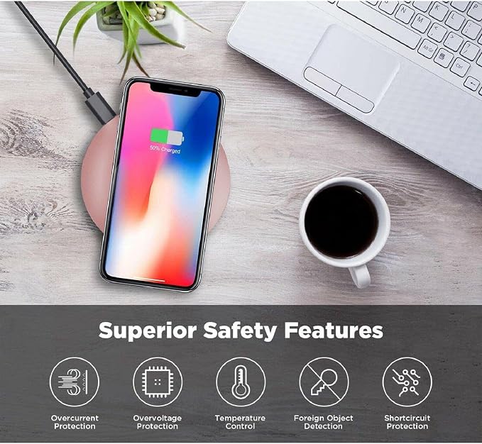 15W Wireless Charger Fast Pink Compatible with Boost Mobile Celero 5G Plus (ONLY for 2024) Charging Pad Slim Quick Charge