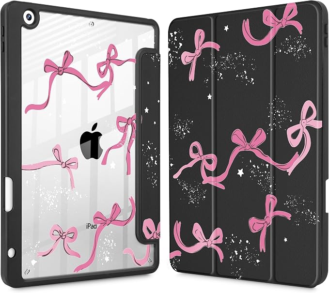 Tuiklol for iPad 10.2 inch 9th / 8th / 7th Gen 2021 2020 2019 Release Case | Built in Pencil Holder - TPU Protection Trifold Stand Stand Clear Back Tablet Cover With Auto Wake/Sleep Blue berries