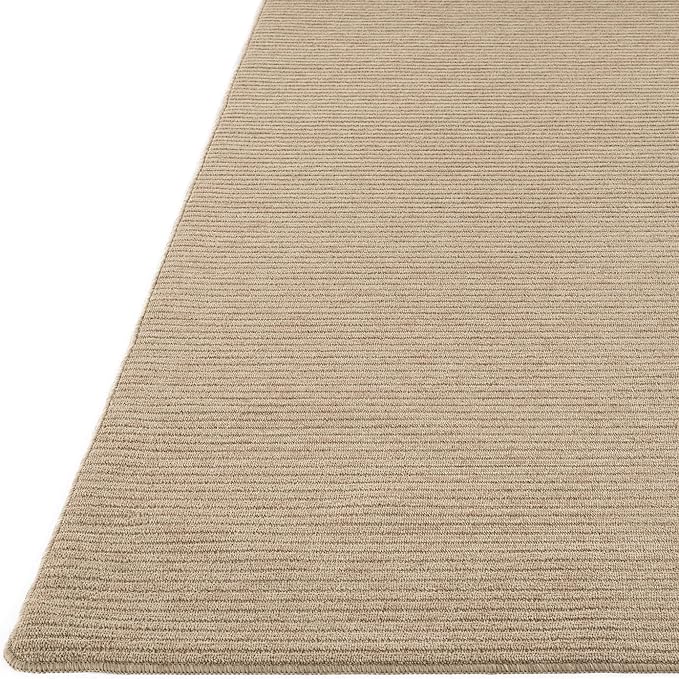 Non Slip Beige Solid Rubber Back Thing Runner Rugs for Living Room 2x5 for Kitchen, Rug for Bedroom and Hallway, Stain Resistant Easy Cleaning Non Shedding Carpet Beige 2 x 5