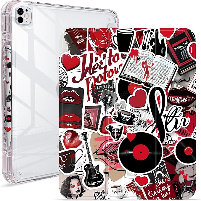 Case for iPad Air M3/M2 &amp Pro 12.9 Pro 12.9 (6th/5th/4th/3rd Gen)Cherry