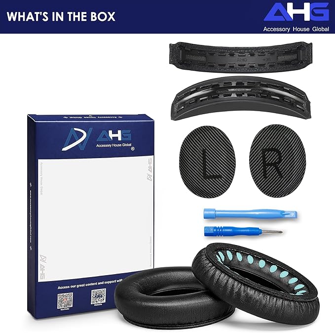 Replacement QC Ear Pad and Headband Pad Kit Cushion. Compatible with Bose QuietComfort (2023) QC45 QC35 QC35 II QCSC QCSE Wireless Noise Cancelling Headphones (Black)