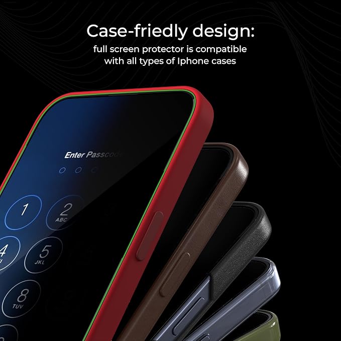 Privacy Screen Protector for iPhone 15 Plus / 16 Plus (6.7) 2 Pack | Anti-Spy | Anti-Fingerprint | Bubble-Free | Easy Installation | Ultra-Resistant