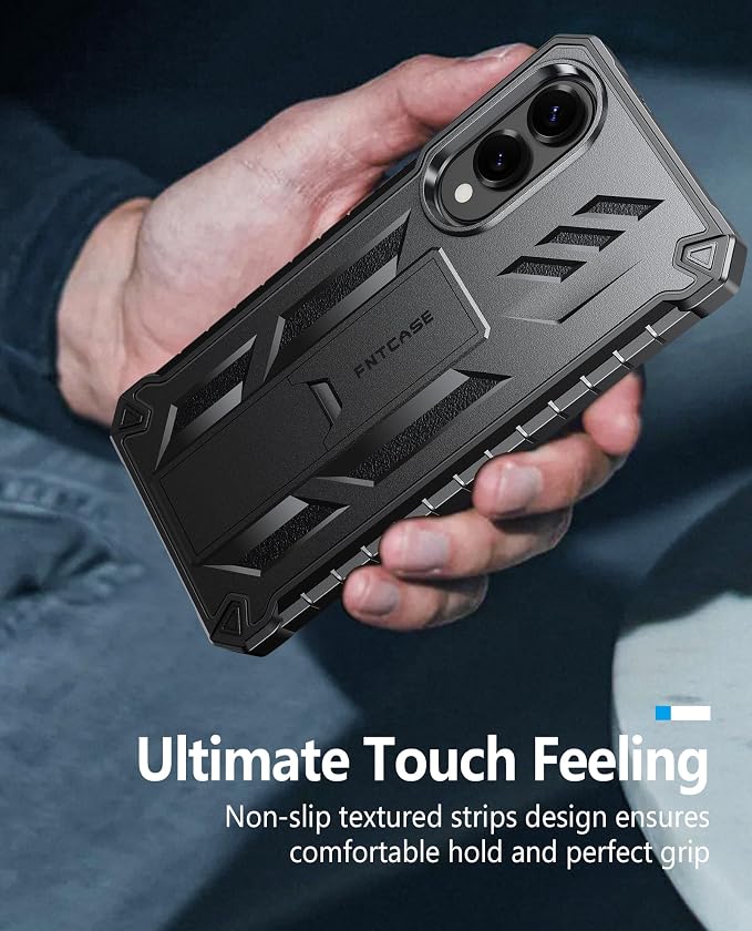 FNTCASE for 11 Pro XL Case Rugged Kickstand 2 Front Frames Black | Built-in Screen Protector 20FT Military-Grade Drop Protection Rugged Heavy Duty Shockproof Full Body Protective Cover
