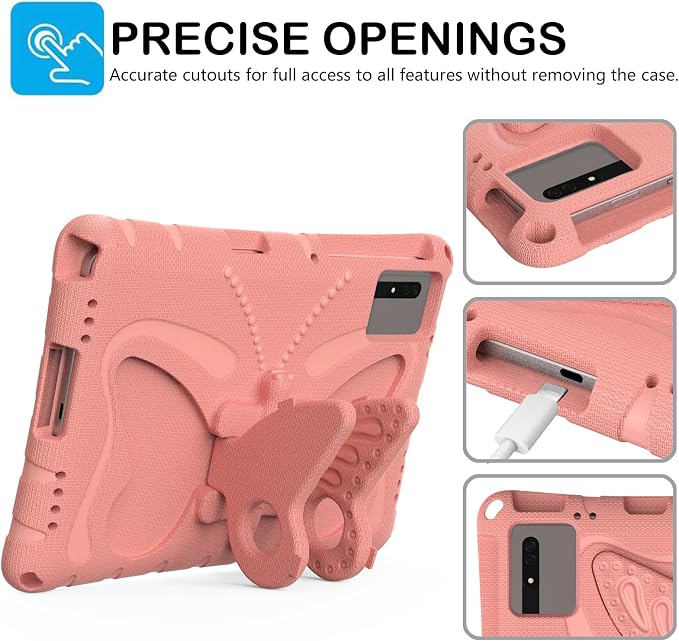 for Samsung Galaxy S9/S9FE/S8/S7 11 Butterfly Wings Kickstand Kids Girl Tablet Case EVA Material Light Weight Shockproof Kids Case for Lenovo M11 Xiaomi PDA 5/6 Redmi Pad SE (Blue)