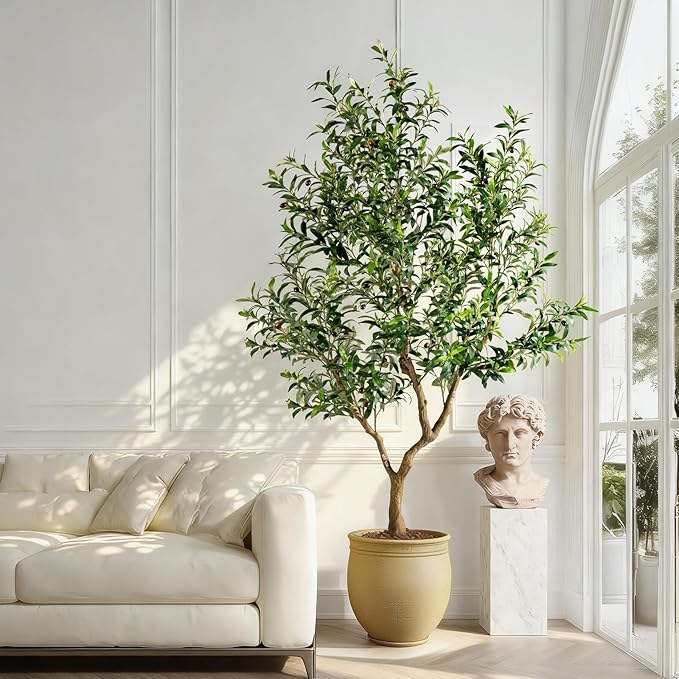 Large Faux Olive Tree Indoor Outdoor Realistic Floor Fake plantas artificiales Trees decorativas Grandes for Home Living Room Master Bedroom Office Porch Outside Patio arboles para decoracion