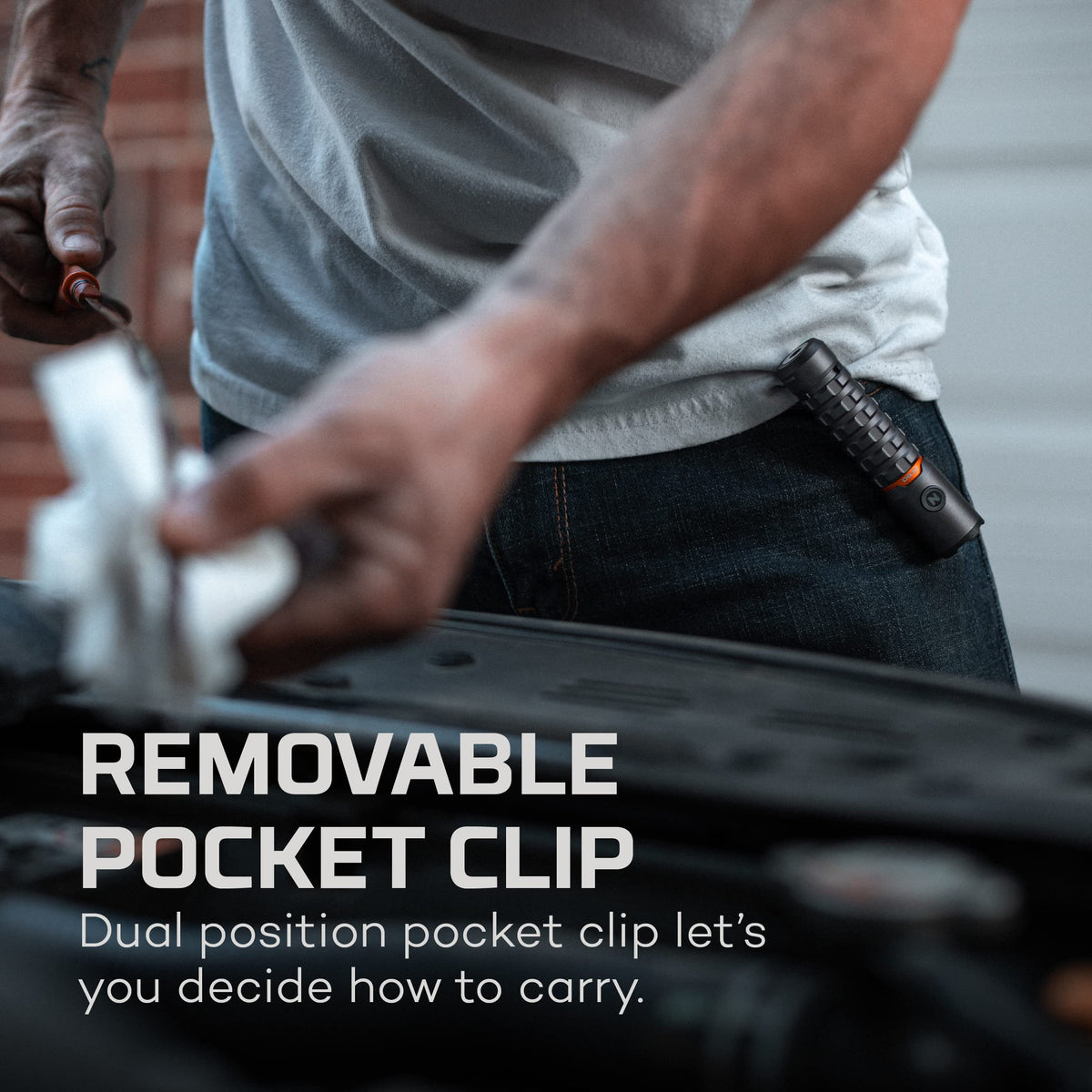 NEBO Torchy 2K Rechargeable Pocket Flashlight | 2000 Lumen Rechargeable Pocket Flashlight, 5 LED Light Modes, Water & Impact Resistant for Camping, Hunting, Hiking