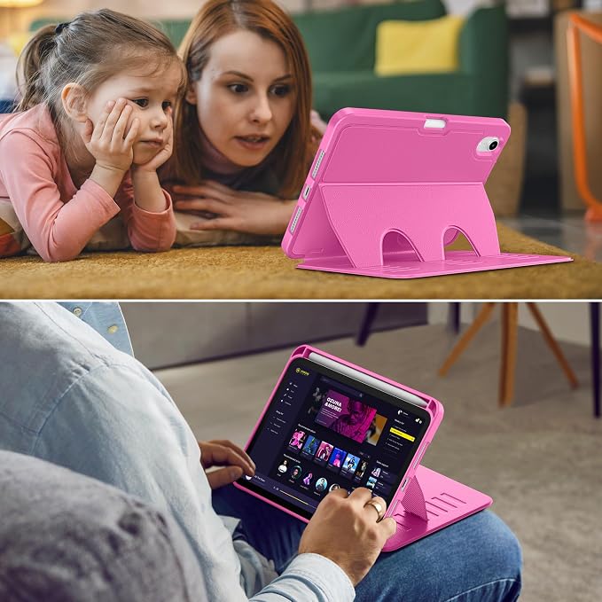 VIKESI Case for iPad mini 7 (A17 Pro) and iPad mini 6Multiple Angles Magnetic Stand CoverShockproof Soft BackPencil Holderand Auto Sleep/WakeBlack