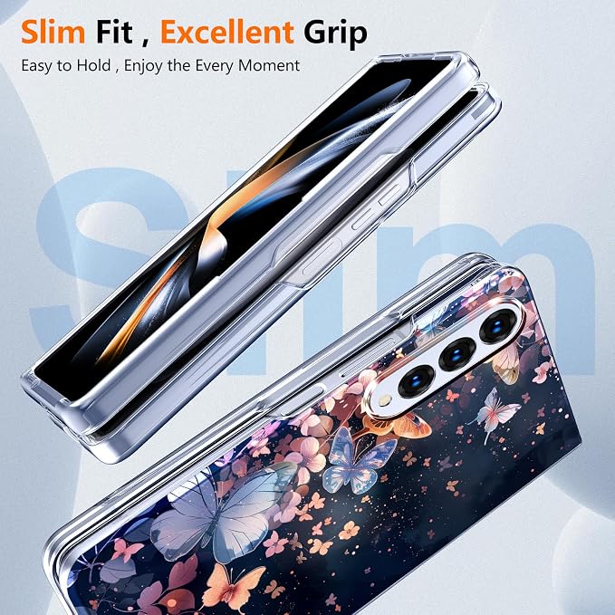 for Galaxy Z Fold4 CaseBuilt-in Magnet CircleWireless Charging | Military-Grade Shockproof case Cover for Samsung Galaxy Z Fold4Anagallis