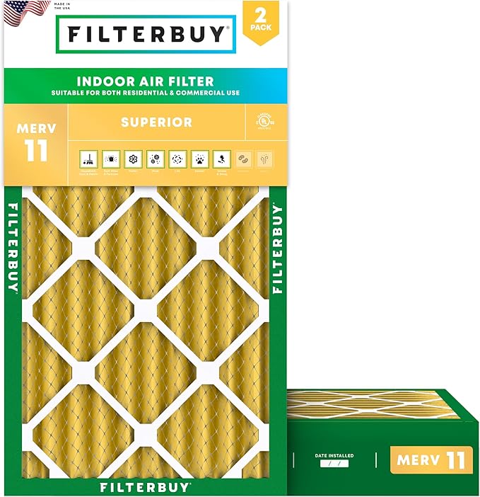Filterbuy 12x24x4 Air Filter MERV 11 Superior Pet & Allergy Defense,