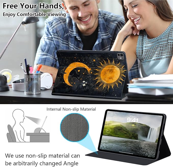 Case for iPad Air 11-inch (M4 2026 / M3 2025 / M2 2024) iPad Air 5th/4th Gen (2022/2020) 10.9 Slim PU Leather Folio Stand &amp Auto Sleep/Wake Protective Smart Cover Tree Fluorescent