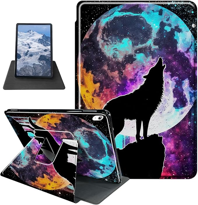 Astronaut Mushrooms Pattern Case for iPad 10.2 iPad 9th Generation 2021/ iPad 8th Generation 2020/ iPad 7th Generation 2019360 Degree Rotating Stand Protective Cover with Auto Sleep/Wake
