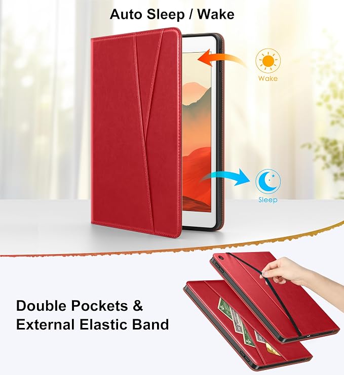 DTTO for iPad 9th/8th/7th Gen Case 10.2 Inch (2021/2020/2019) Brown | 360 Degree Rotating Premium Faux Leather Folio Stand Cover with Pencil Holder Auto Sleep/Wake Multiple Angles Hand Strap